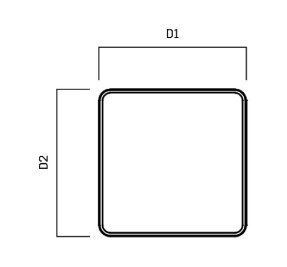 Square Downspout technical details diagram