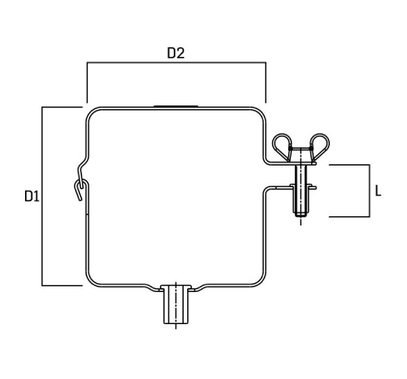Steel Square Tube Clamp technical details diagram
