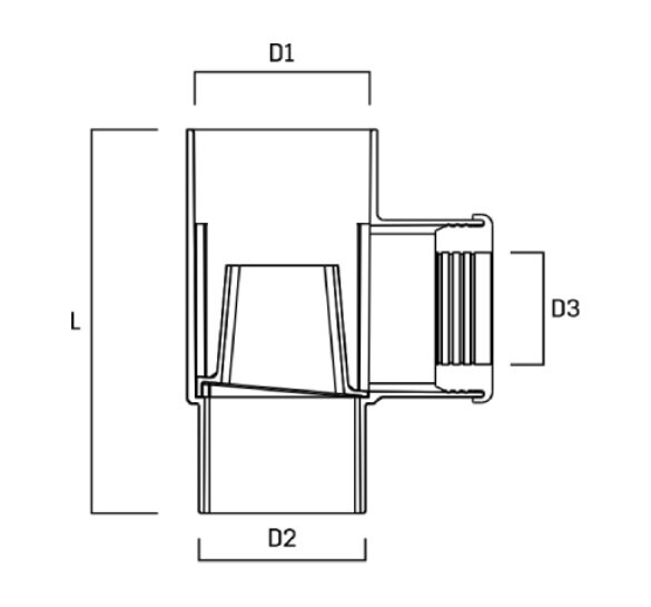 Rainwater Diverter 80x80 technical details diagram