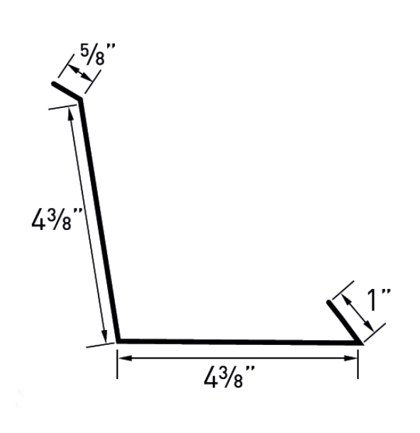 Roof to Wall Inner Flashing technical diagram